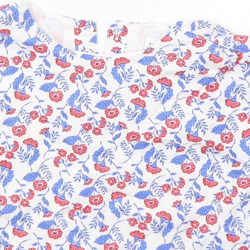 Gap Girls Multicoloured Floral 100% Cotton Basic Blouse Size 5 Years Round Neck