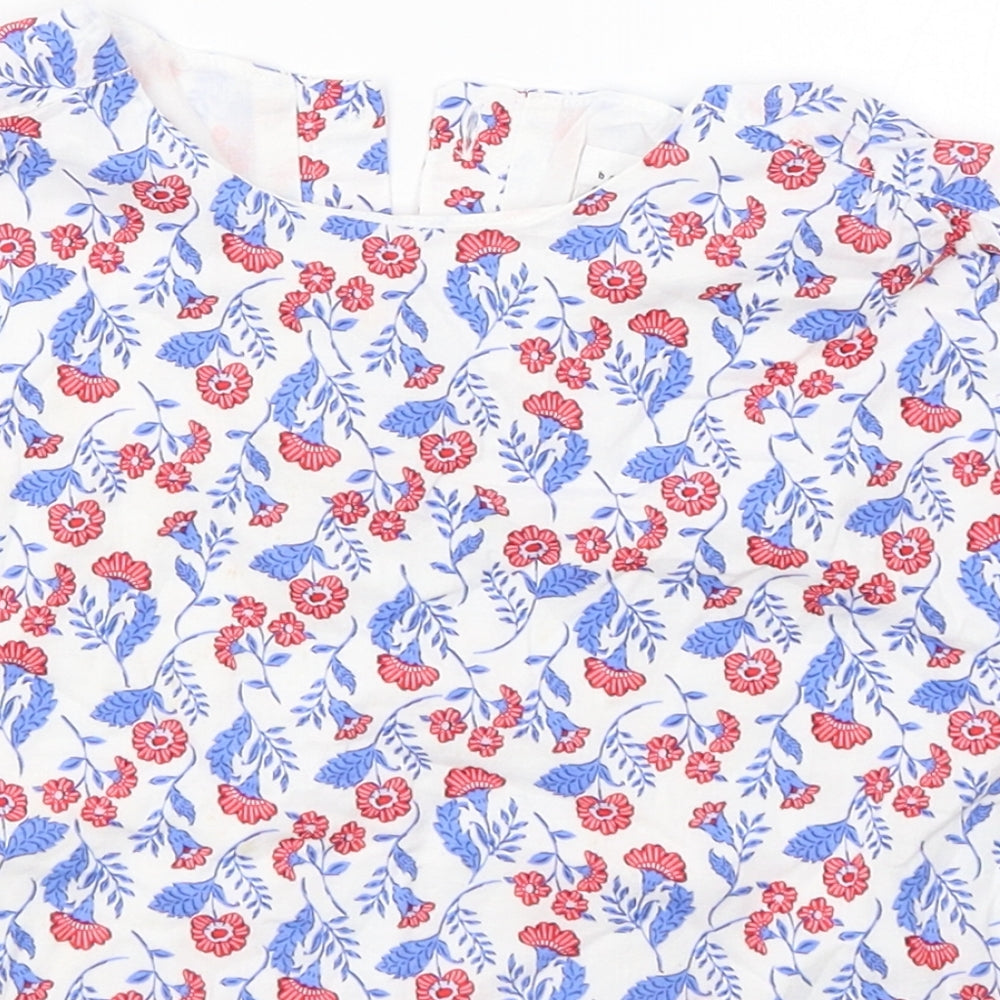 Gap Girls Multicoloured Floral 100% Cotton Basic Blouse Size 5 Years Round Neck