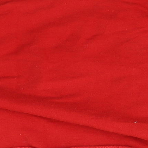 River Island Girls Red Round Neck  Cotton Pullover Jumper Size 7-8 Years