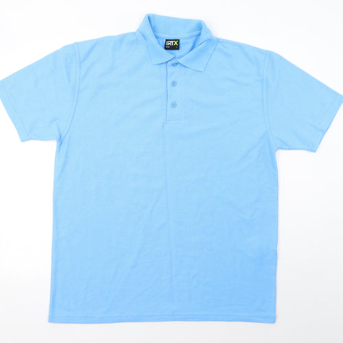 RTX Mens Blue  Cotton  Polo Size L Collared