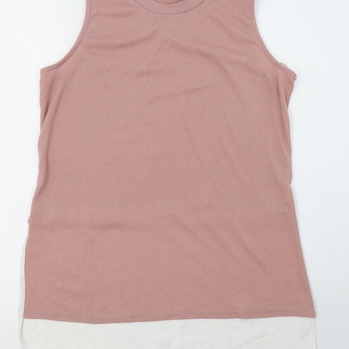 Primark Womens Pink  Polyester Basic Blouse Size 12 Round Neck