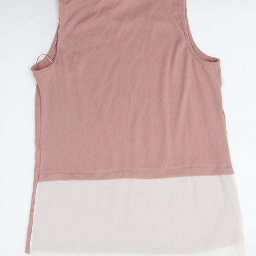 Primark Womens Pink  Polyester Basic Blouse Size 12 Round Neck