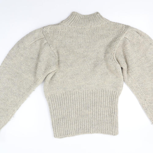 Topshop Womens Brown High Neck  Acrylic Pullover Jumper Size S