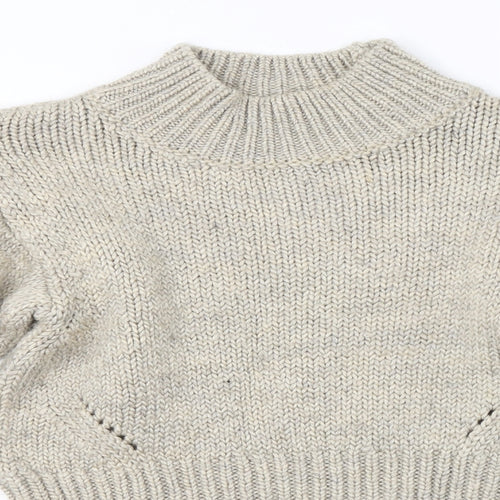Topshop Womens Brown High Neck  Acrylic Pullover Jumper Size S
