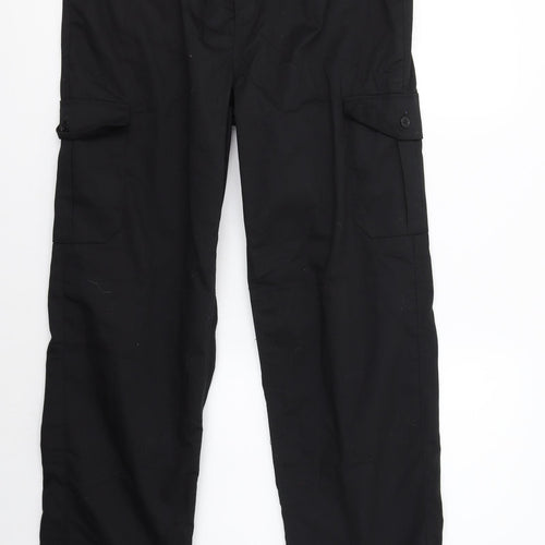 Black Knight Mens Black  Polyester Cargo Trousers Size 32 in L33 in Regular  - Long