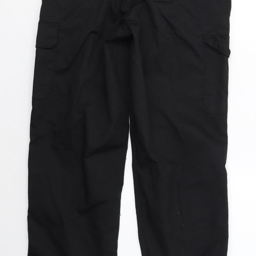Black Knight Mens Black  Polyester Cargo Trousers Size 32 in L33 in Regular  - Long