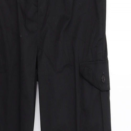 Black Knight Mens Black  Polyester Cargo Trousers Size 32 in L33 in Regular  - Long