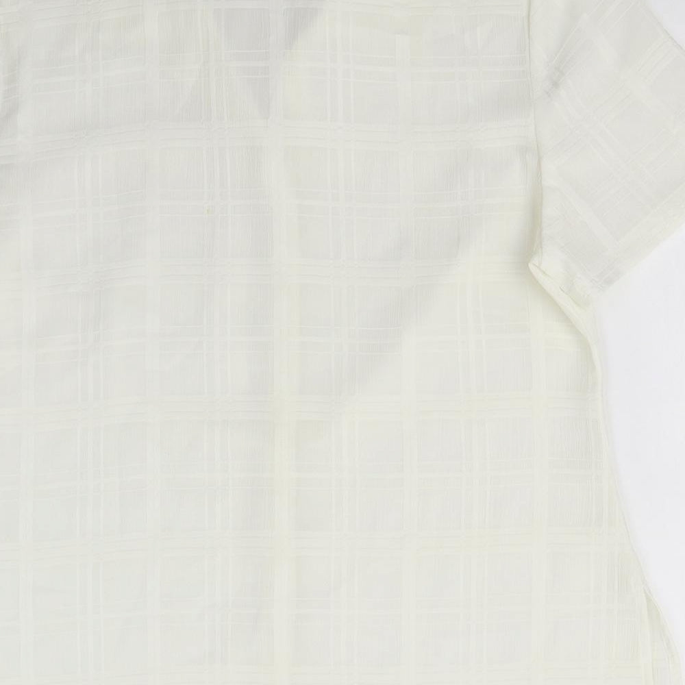 BM Womens White  Polyester Basic Blouse Size 12 Collared