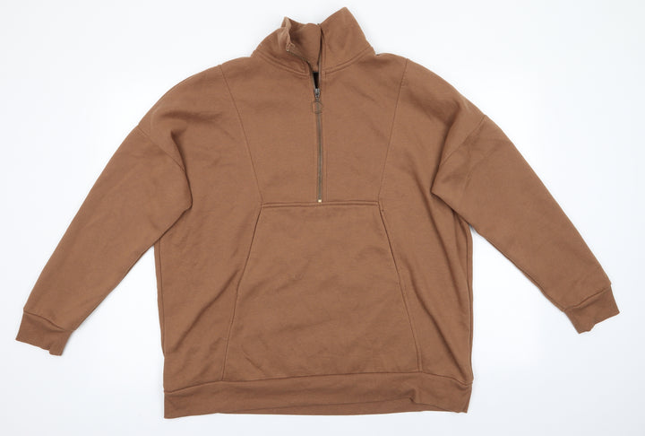 Primark Womens Brown Polyester Henley Sweatshirt Size L