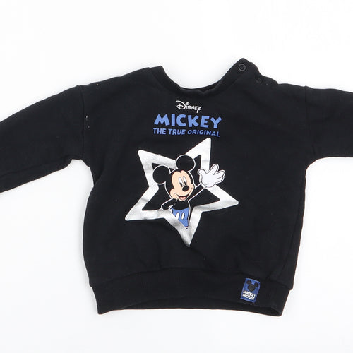 Disney Baby Boys Blue Animal Print Cotton Pullover Jumper Size 3-6 Months   - Mickey The True Original