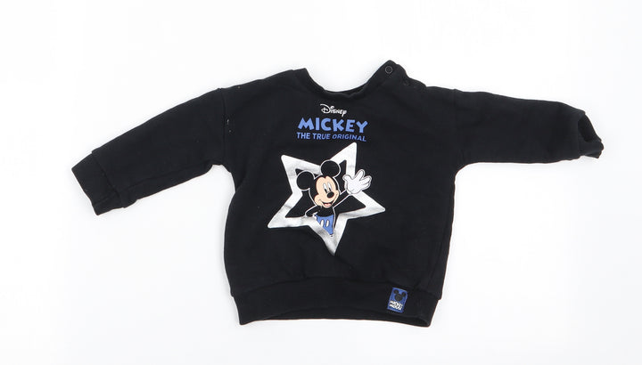 Disney Baby Boys Blue Animal Print Cotton Pullover Jumper Size 3-6 Months - Mickey The True Original