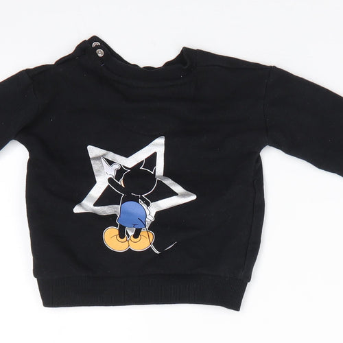 Disney Baby Boys Blue Animal Print Cotton Pullover Jumper Size 3-6 Months   - Mickey The True Original