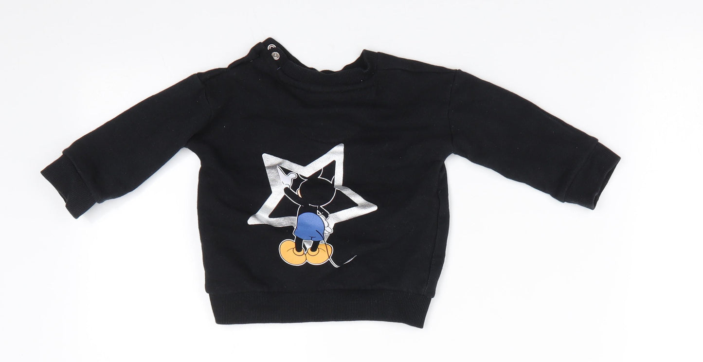 Disney Baby Boys Blue Animal Print Cotton Pullover Jumper Size 3-6 Months   - Mickey The True Original