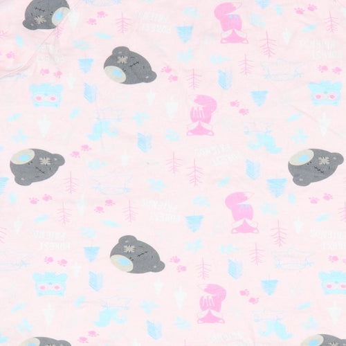 Me To You by TU Girls Pink Animal Print Polyester  Pyjama Top Size 8-9 Years   - Tatty Ted Face Front & Print back