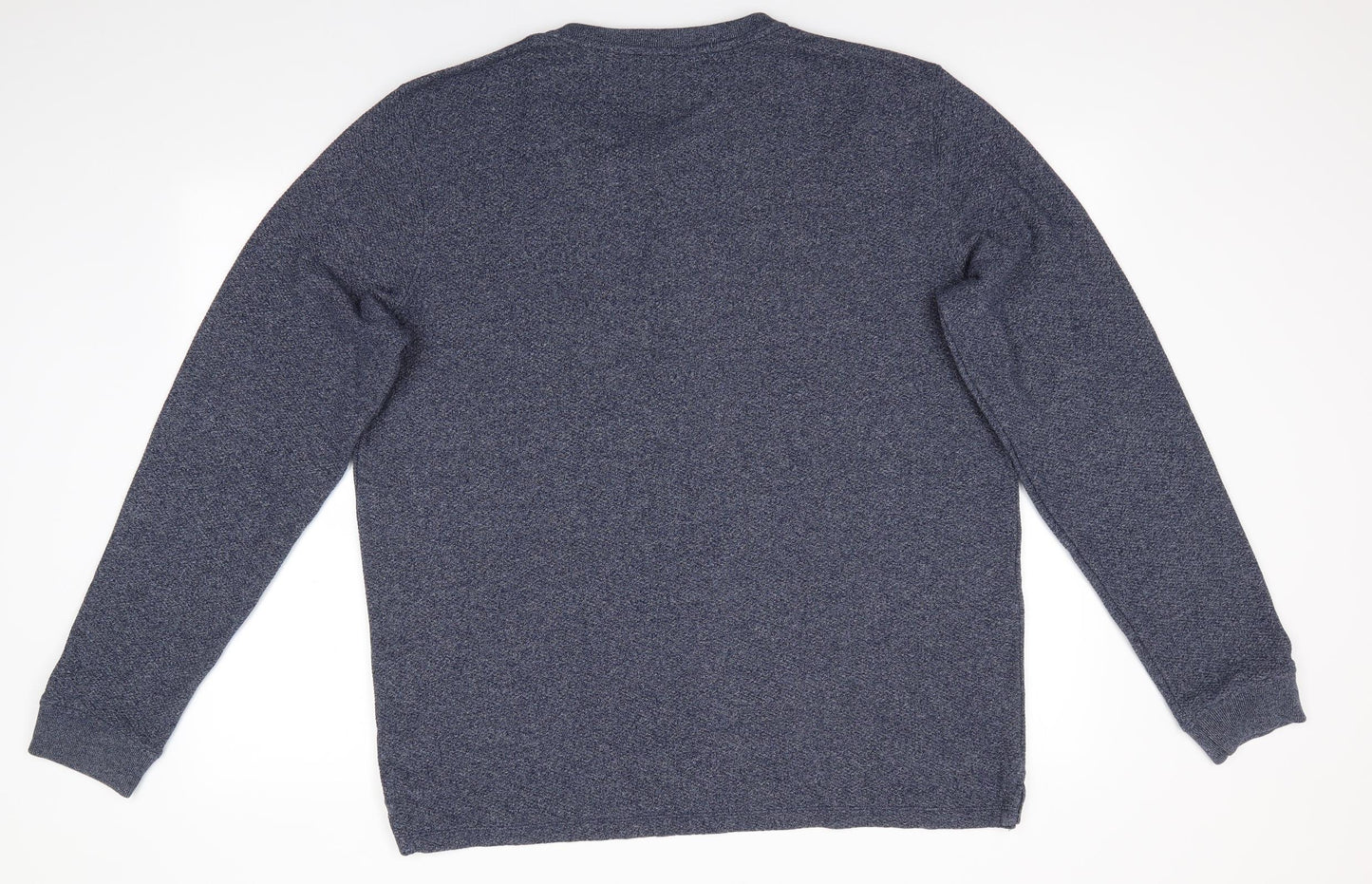 NEXT Mens Blue Round Neck  Cotton Pullover Jumper Size XL   - Blue Grey mix