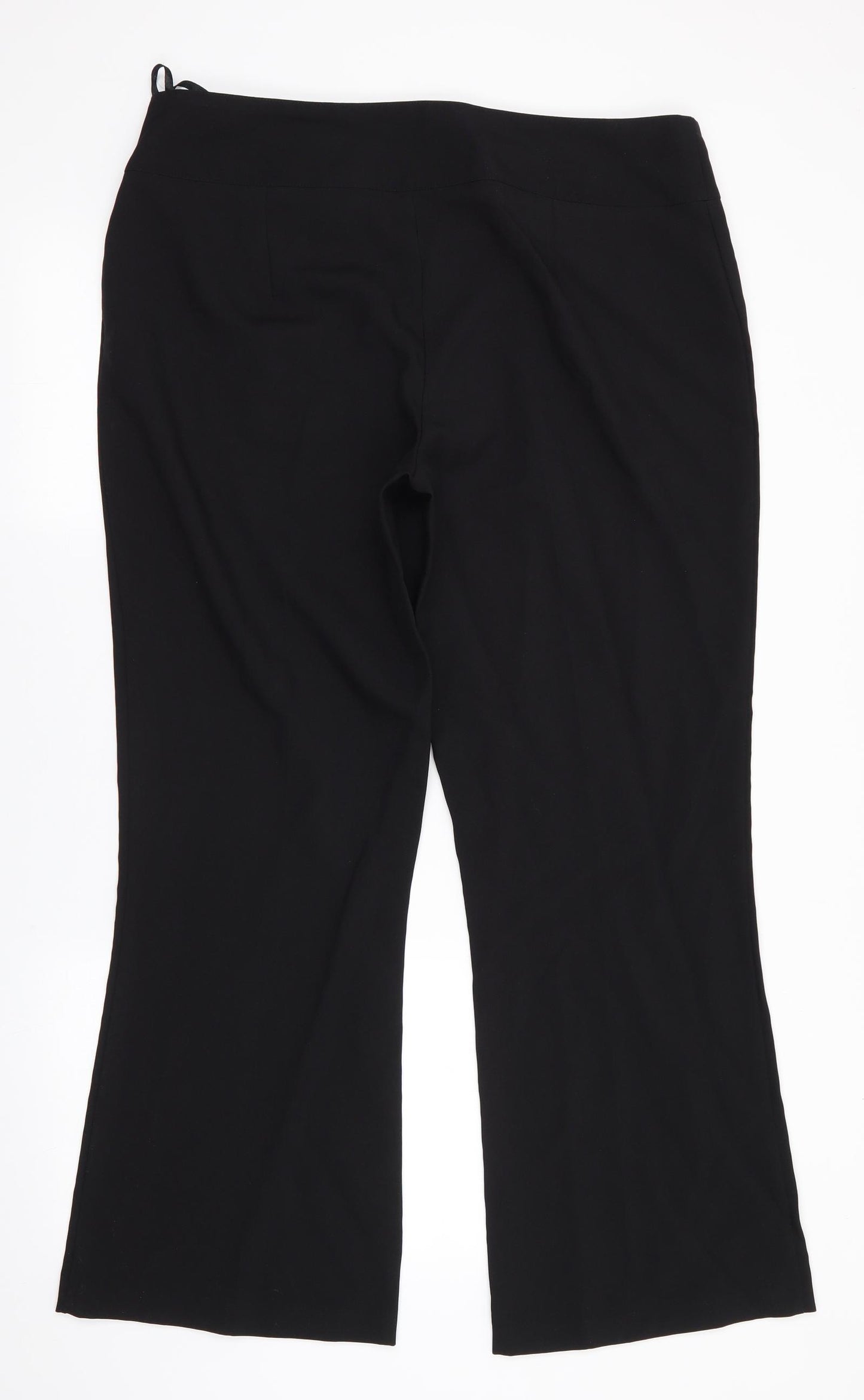 Papaya Womens Black  Polyester Trousers  Size 16 L29 in Regular  - Wide Legged