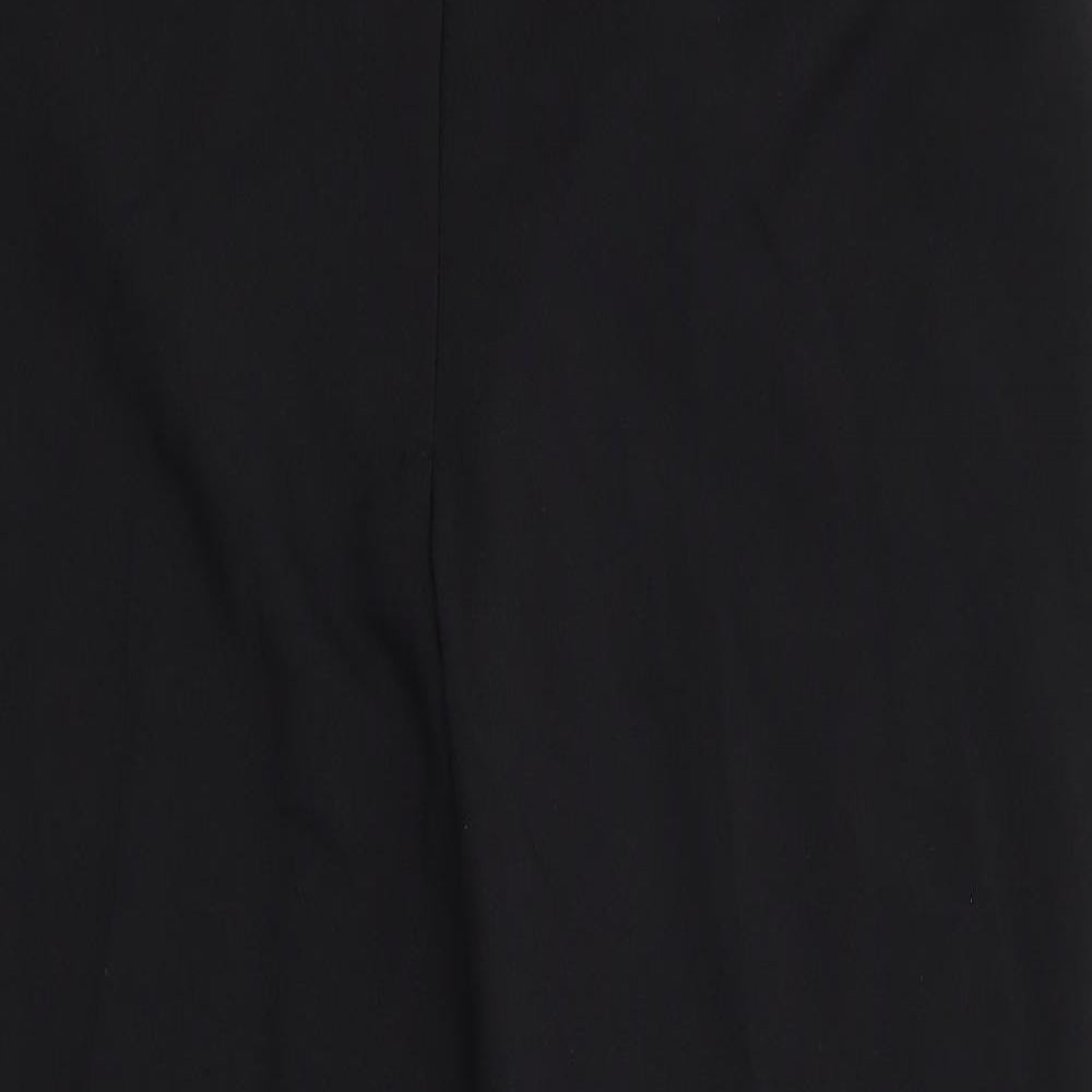 Papaya Womens Black  Polyester Trousers  Size 16 L29 in Regular  - Wide Legged