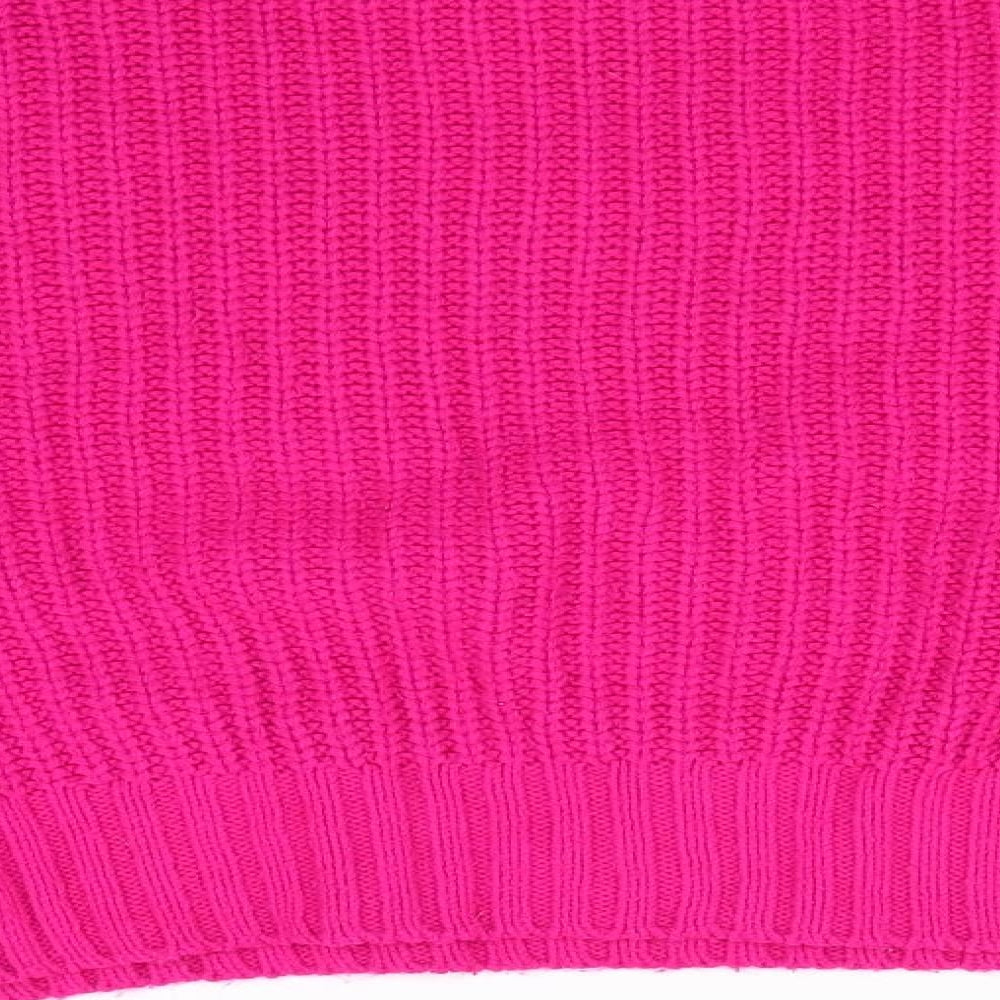 Atmosphere Womens Pink Round Neck   Pullover Jumper Size L   - Cropped Fully Vented Sides Cerise