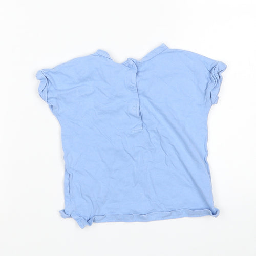 NEXT Boys Blue  Cotton Basic T-Shirt Size 6-9 Months Round Neck