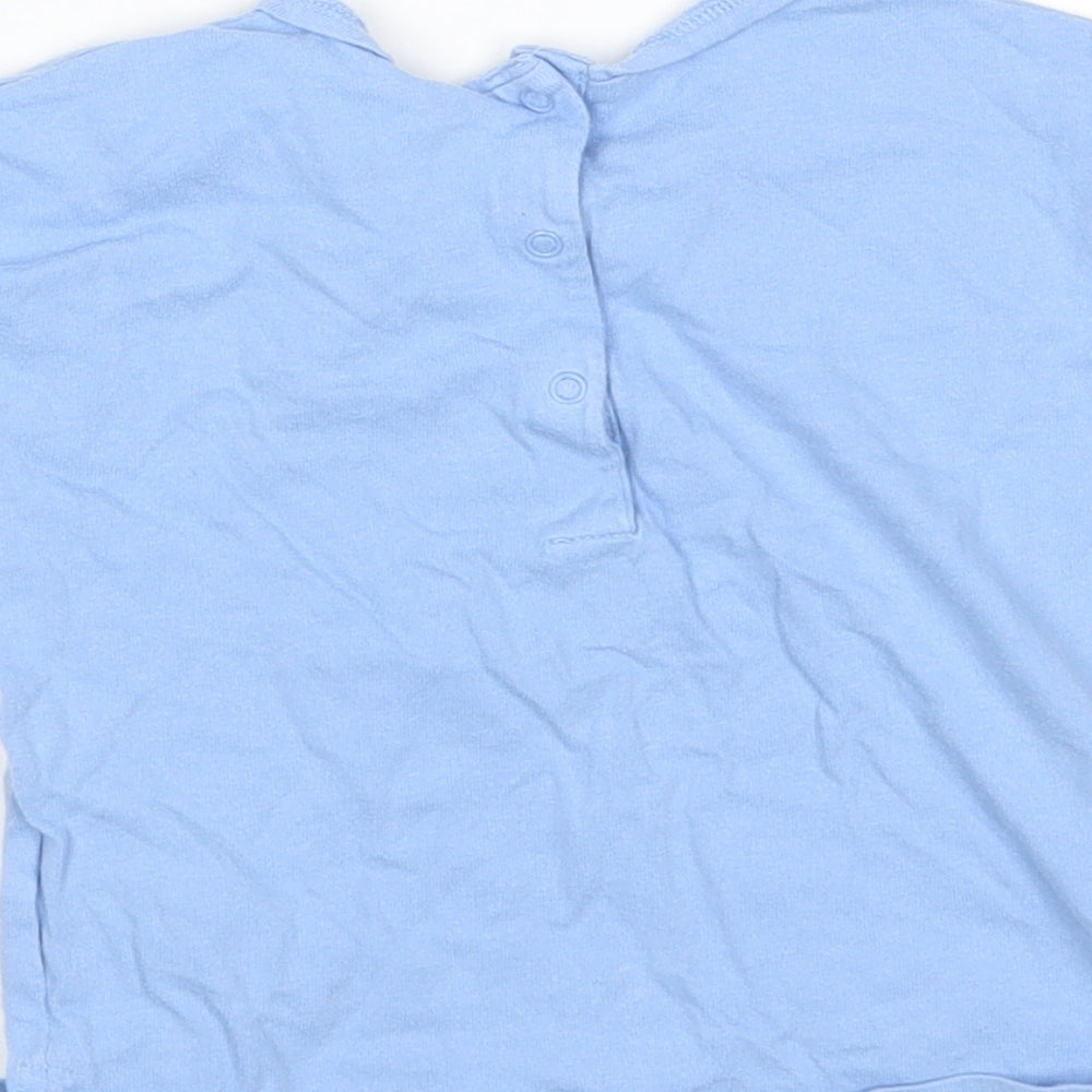 NEXT Boys Blue  Cotton Basic T-Shirt Size 6-9 Months Round Neck