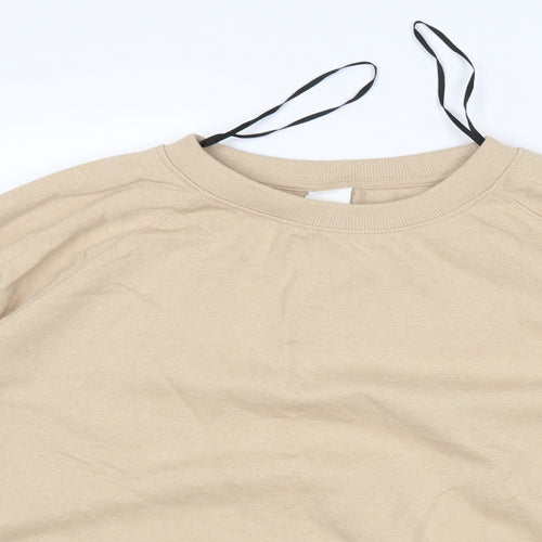 H&M Womens Beige  Cotton Pullover Sweatshirt Size XL