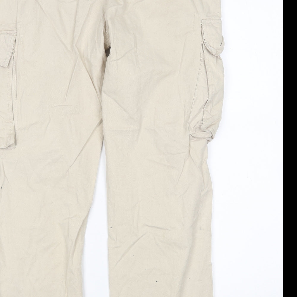 Denim Co Mens Beige  Cotton Cargo Trousers Size 40 L32 in Regular