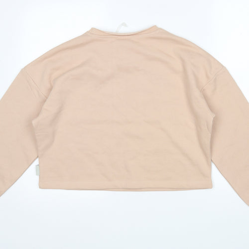 Chelsea Peers Womens Beige  Cotton Pullover Sweatshirt Size S   - Cropped