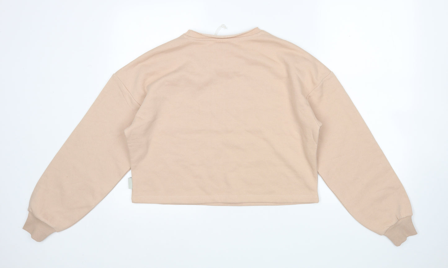 Chelsea Peers Womens Beige  Cotton Pullover Sweatshirt Size S   - Cropped