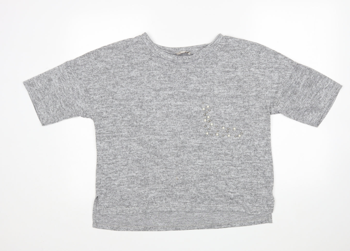 Bellambia Womens Grey Round Neck  Polyester Pullover Jumper Size L