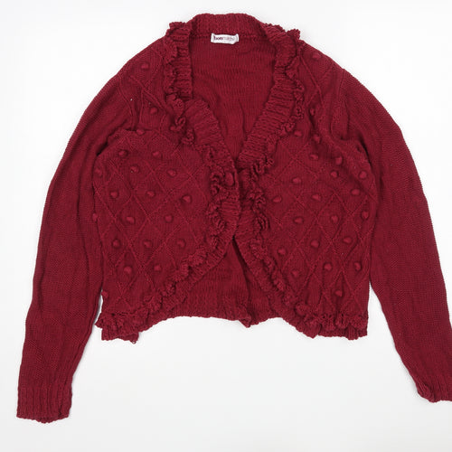 Bonmarche Womens Purple V-Neck  Cotton Cardigan Jumper Size L