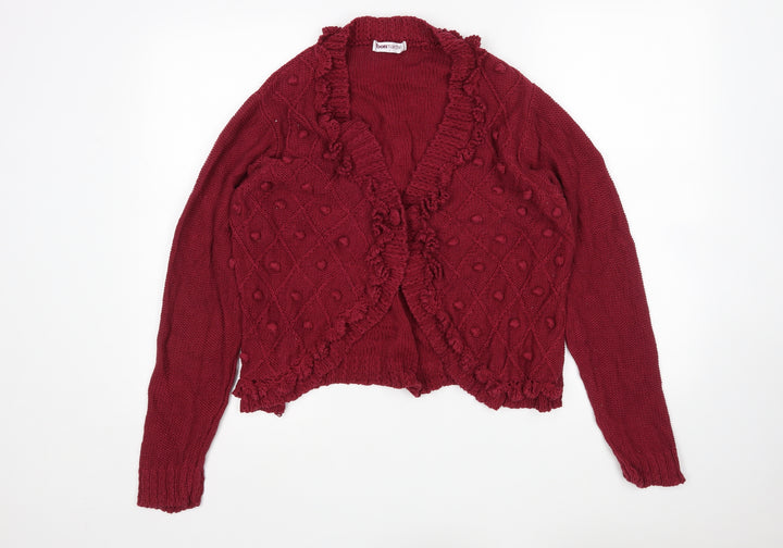 Bonmarche Womens Purple V-Neck  Cotton Cardigan Jumper Size L