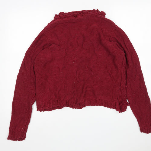 Bonmarche Womens Purple V-Neck  Cotton Cardigan Jumper Size L