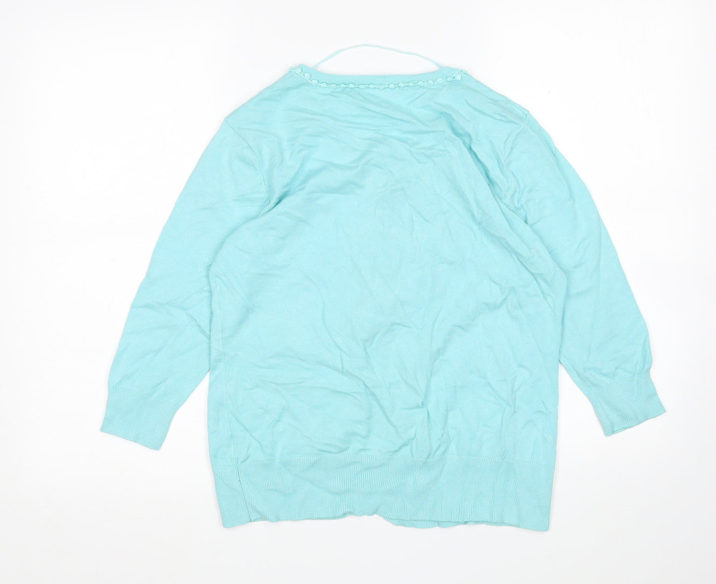 Sky Designs Womens Green Round Neck  Viscose Cardigan Jumper Size M