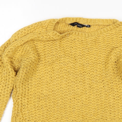New Look Womens Yellow Round Neck  Nylon Pullover Jumper Size 6