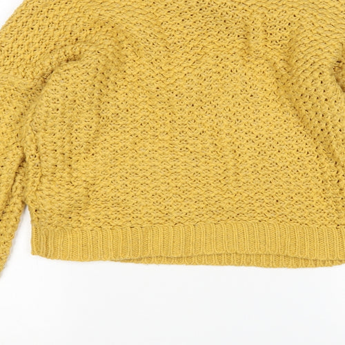 New Look Womens Yellow Round Neck  Nylon Pullover Jumper Size 6