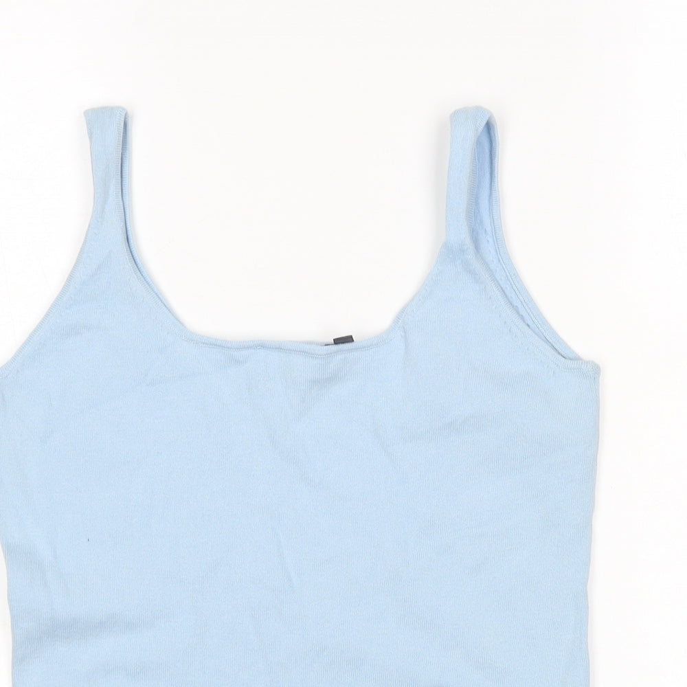 Mexx Womens Blue Round Neck  Polyamide Vest Jumper Size M