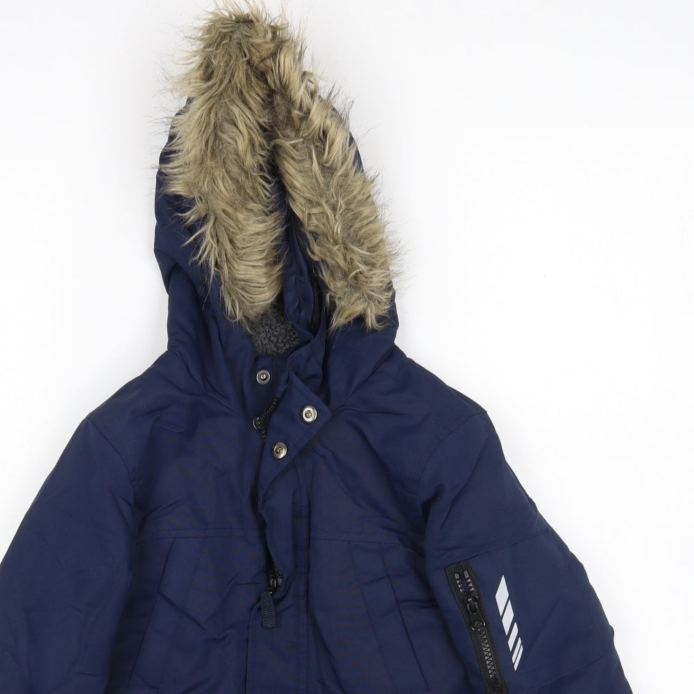 Primark Boys Blue   Parka Coat Size 5-6 Years