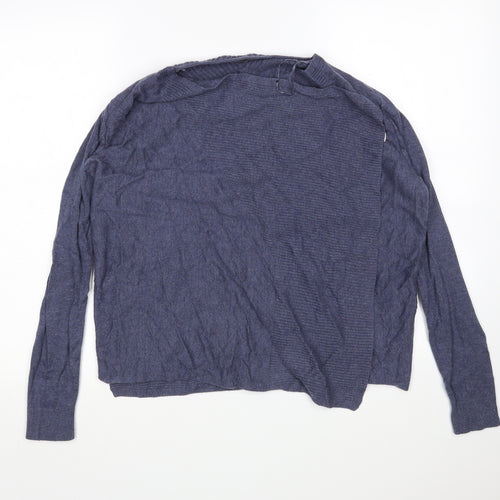 George Womens Blue V-Neck  Nylon Wrap Jumper Size 14
