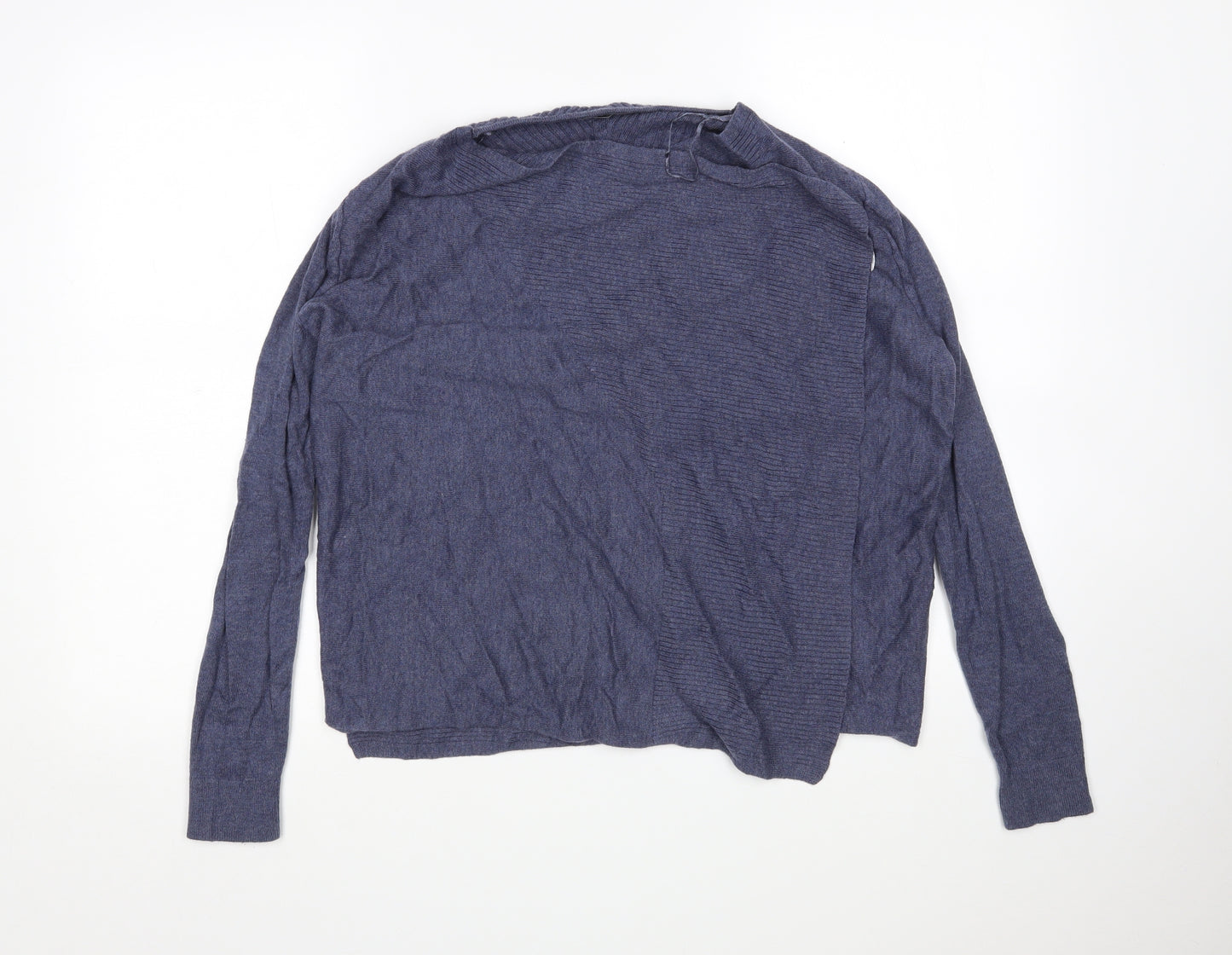 George Womens Blue V-Neck  Nylon Wrap Jumper Size 14