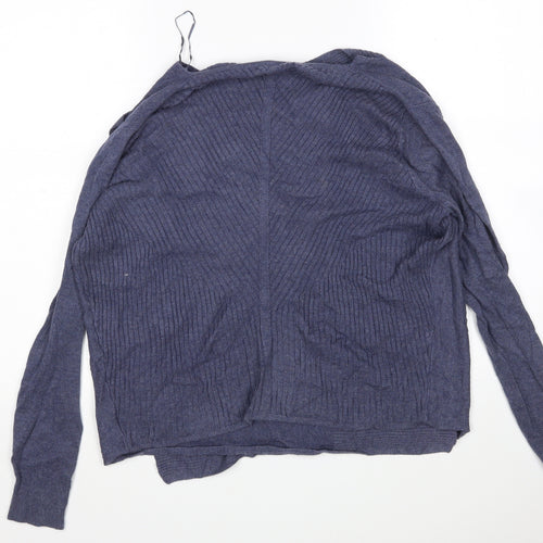 George Womens Blue V-Neck  Nylon Wrap Jumper Size 14