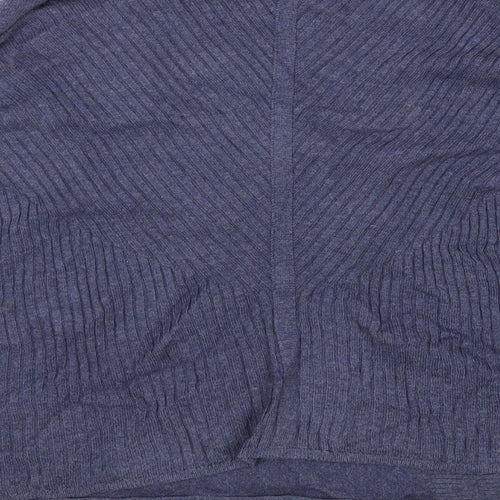 George Womens Blue V-Neck  Nylon Wrap Jumper Size 14