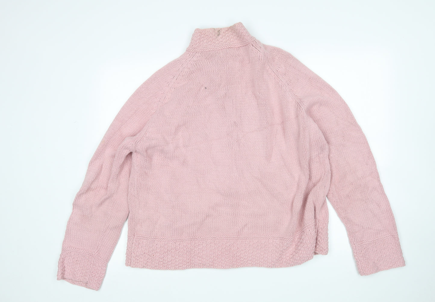 Debenhams Womens Pink Mock Neck  Cotton Full Zip Jumper Size 22