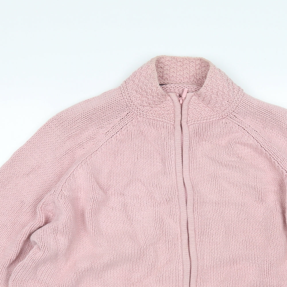 Debenhams Womens Pink Mock Neck  Cotton Full Zip Jumper Size 22
