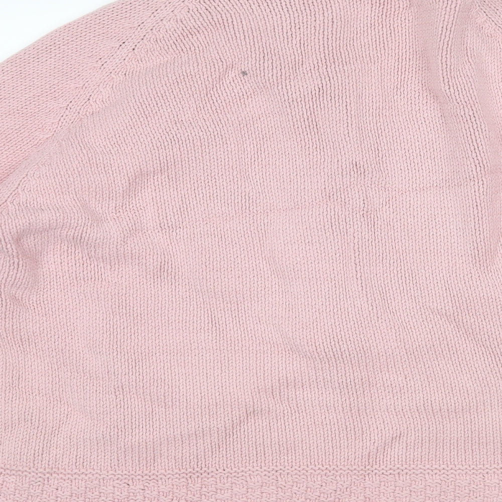 Debenhams Womens Pink Mock Neck  Cotton Full Zip Jumper Size 22