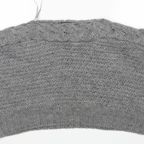 M&S Mens Grey Round Neck  Acrylic Pullover Jumper Size L