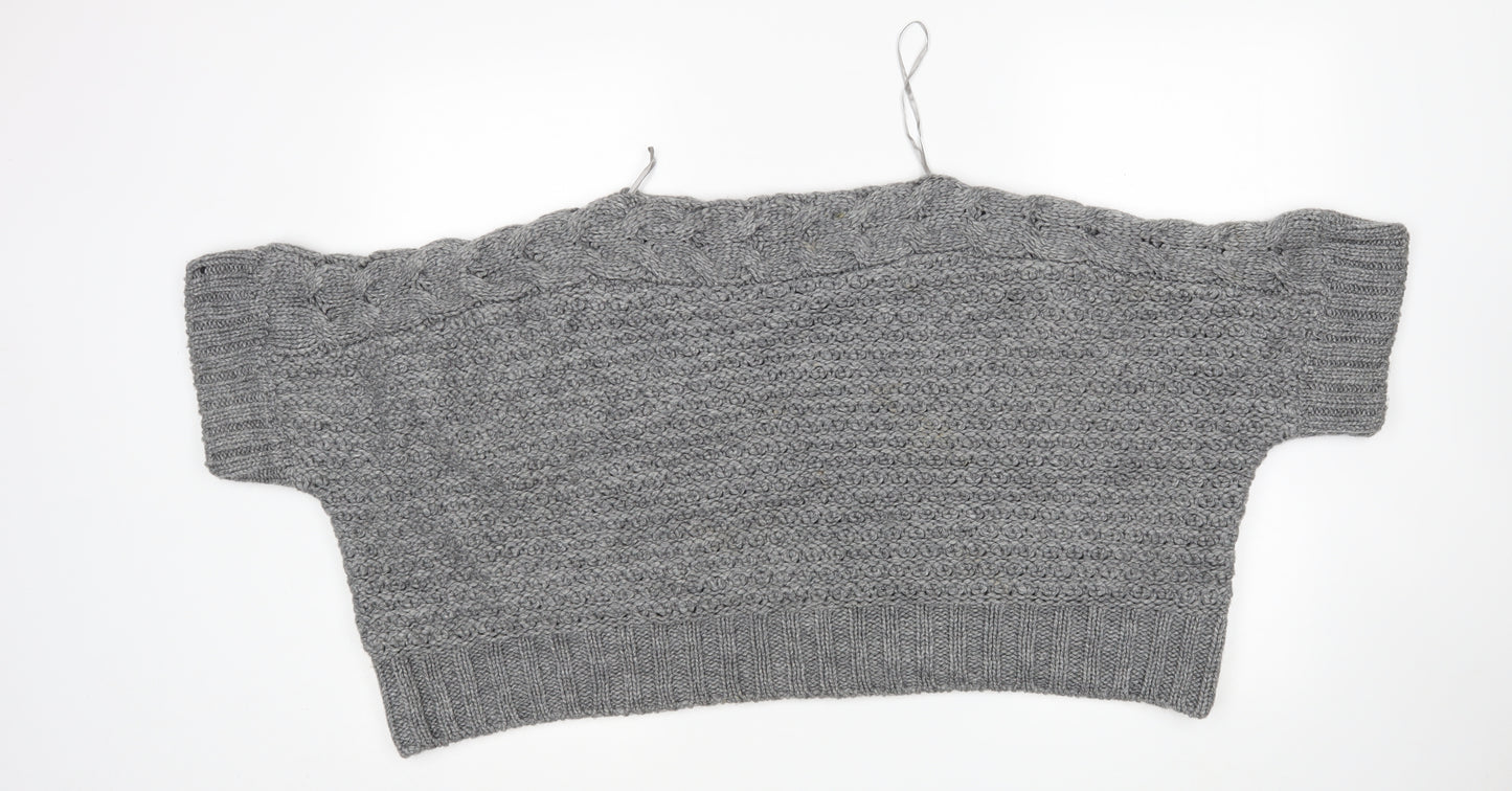M&S Mens Grey Round Neck  Acrylic Pullover Jumper Size L