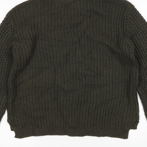 Select Womens Green Round Neck  Acrylic Pullover Jumper Size 14