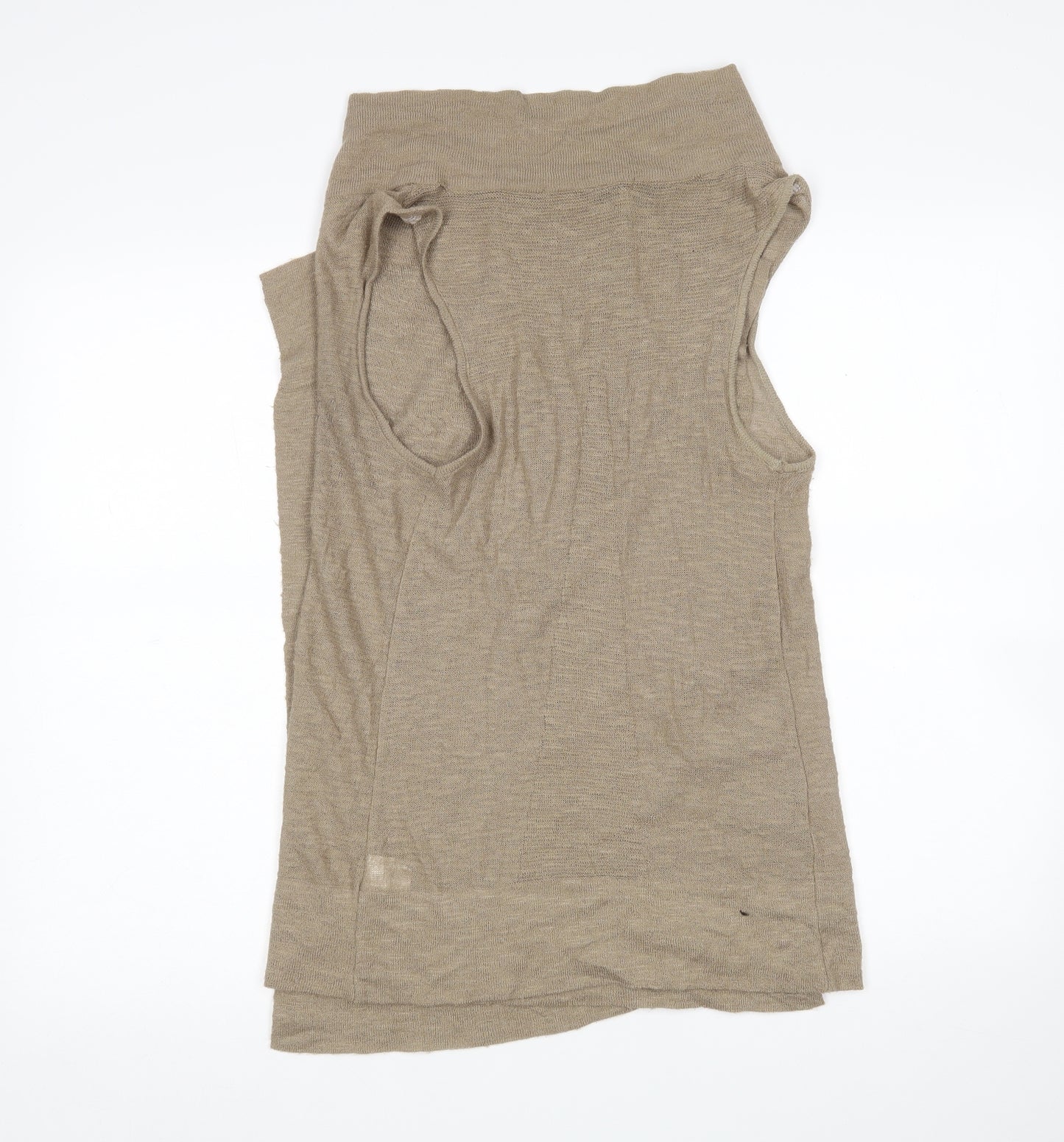 River Island Womens Brown V-Neck  Acrylic Wrap Jumper Size 12