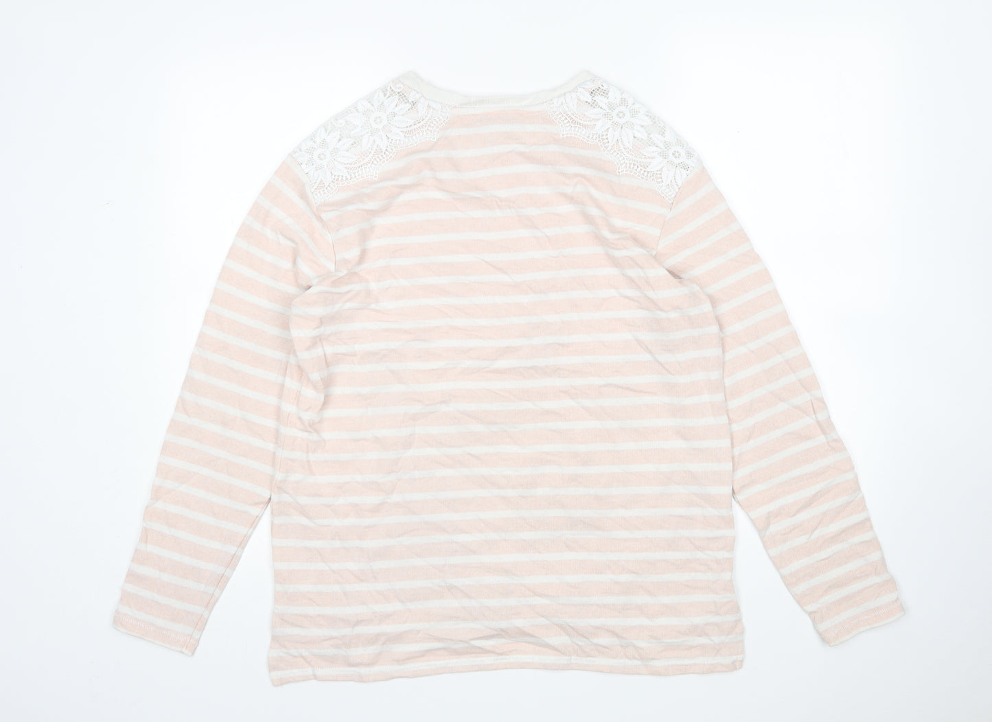 NEXT Womens Multicoloured Round Neck Striped Cotton Pullover Jumper Size 16