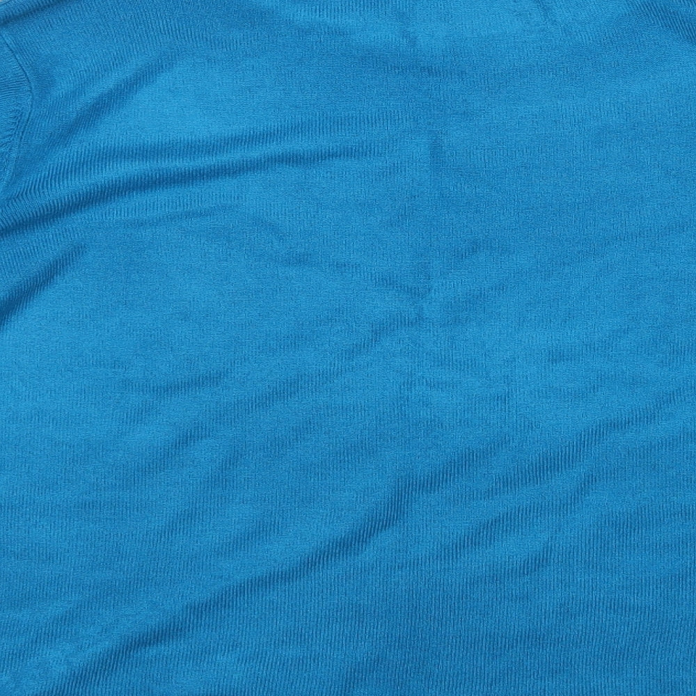 BM Womens Blue Mock Neck  Acrylic Pullover Jumper Size XL